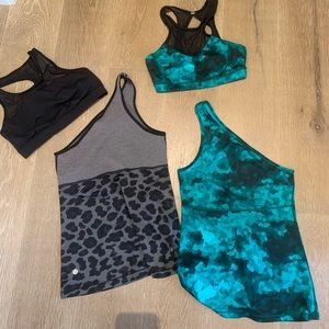 Lot of two lululemon tops with coordinating bras